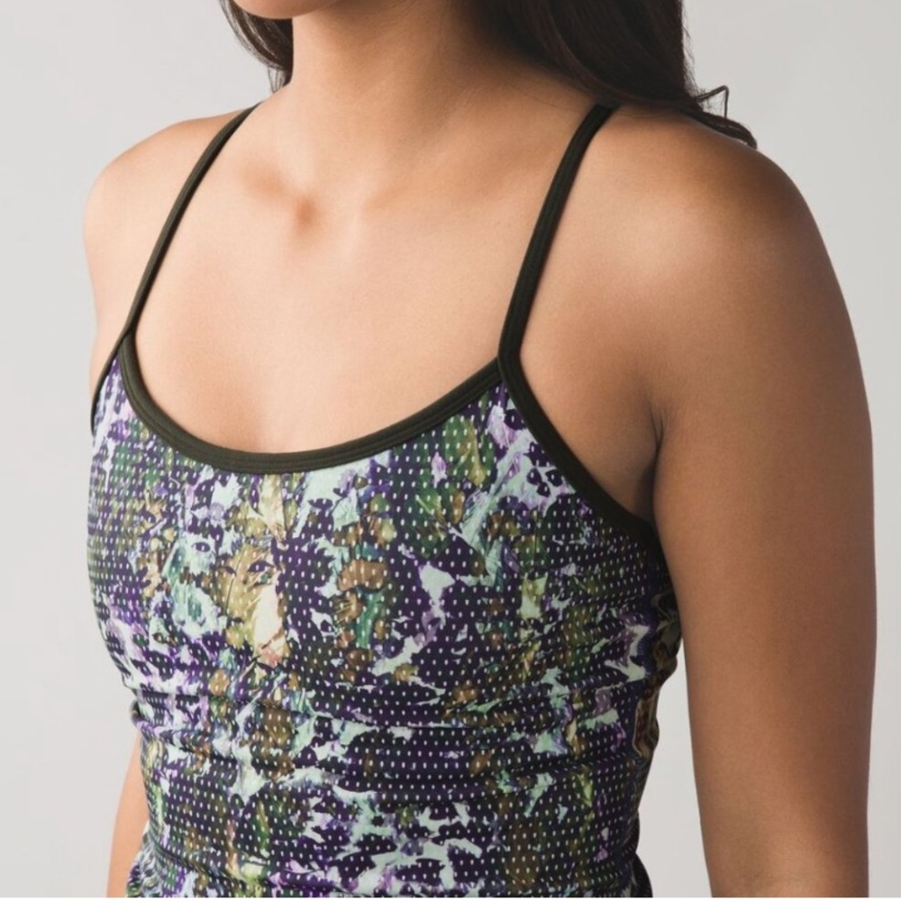 NWOT Lululemon Power Y Tank Floral Green